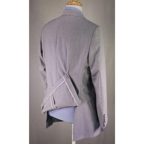 Hart Schaffner Marx Current Gray Check Knit 2-Btn Sportcoat Blazer 42R - Picture 7 of 9